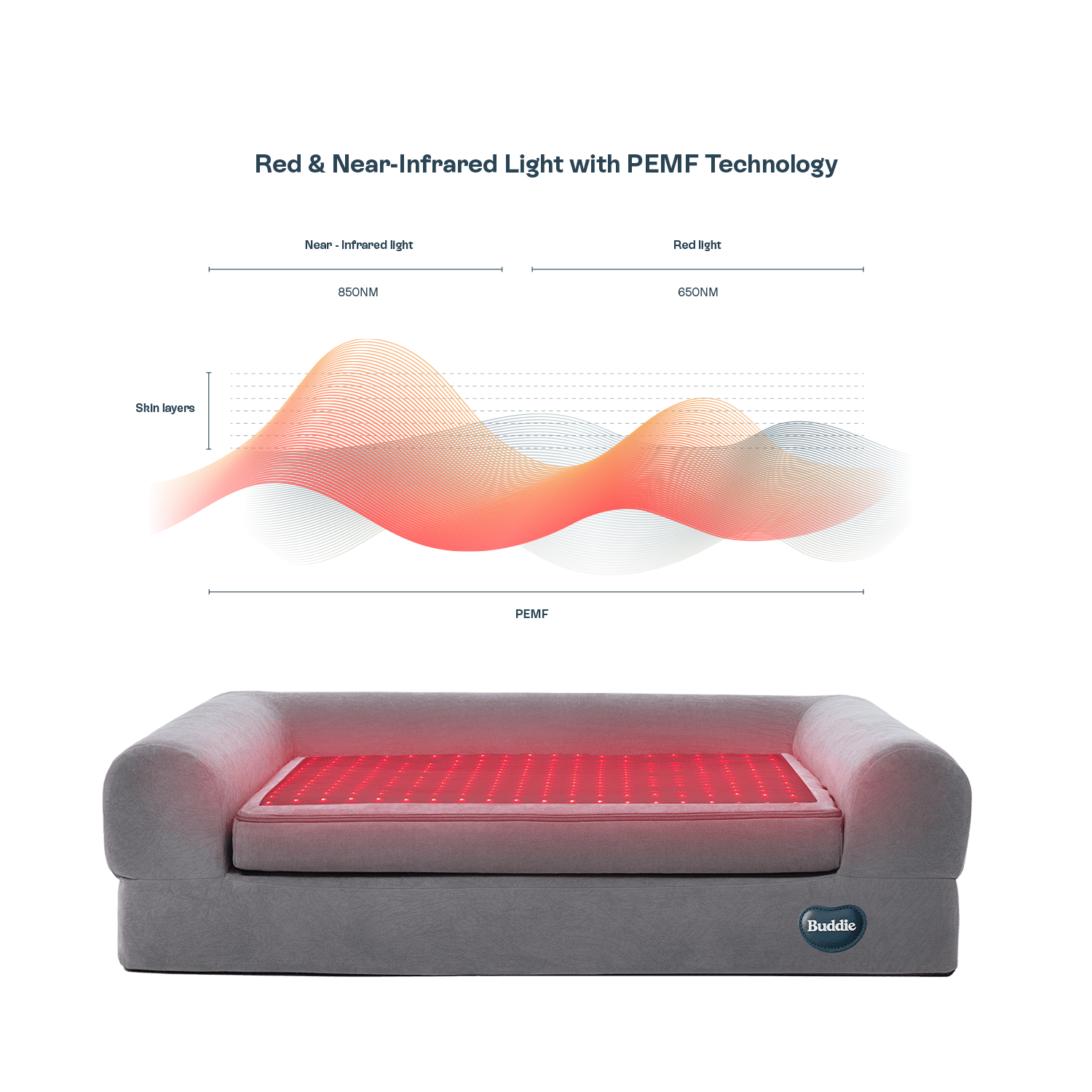 Buddi Pet Therapy Red Light and PEMF Mat for pain relief and healing