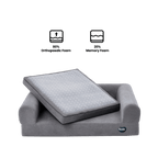 Beddie dog bed with 80 percent orthopedic foam and 20 percent memory foam for joint support and comfort